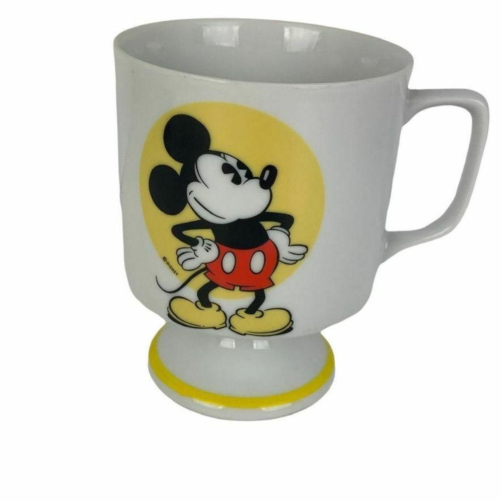 Vintage Disney World Mickey Mouse Footed Mug Pedestal Japan 11 oz Max
